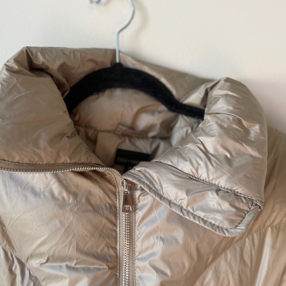 NWT Coco + Carmen Tan Gold Oversized Puffer Vest Size XS (XS-M) Full Zip Pockets - Picture 9 of 15